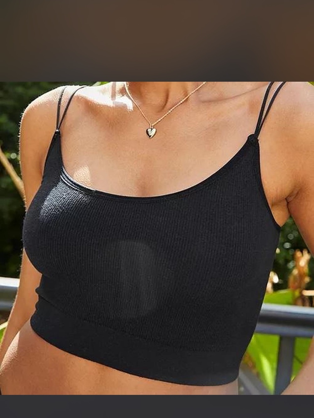 Brand new Urban Outfitters Black Spaghetti Seamless Strappy tank Top small